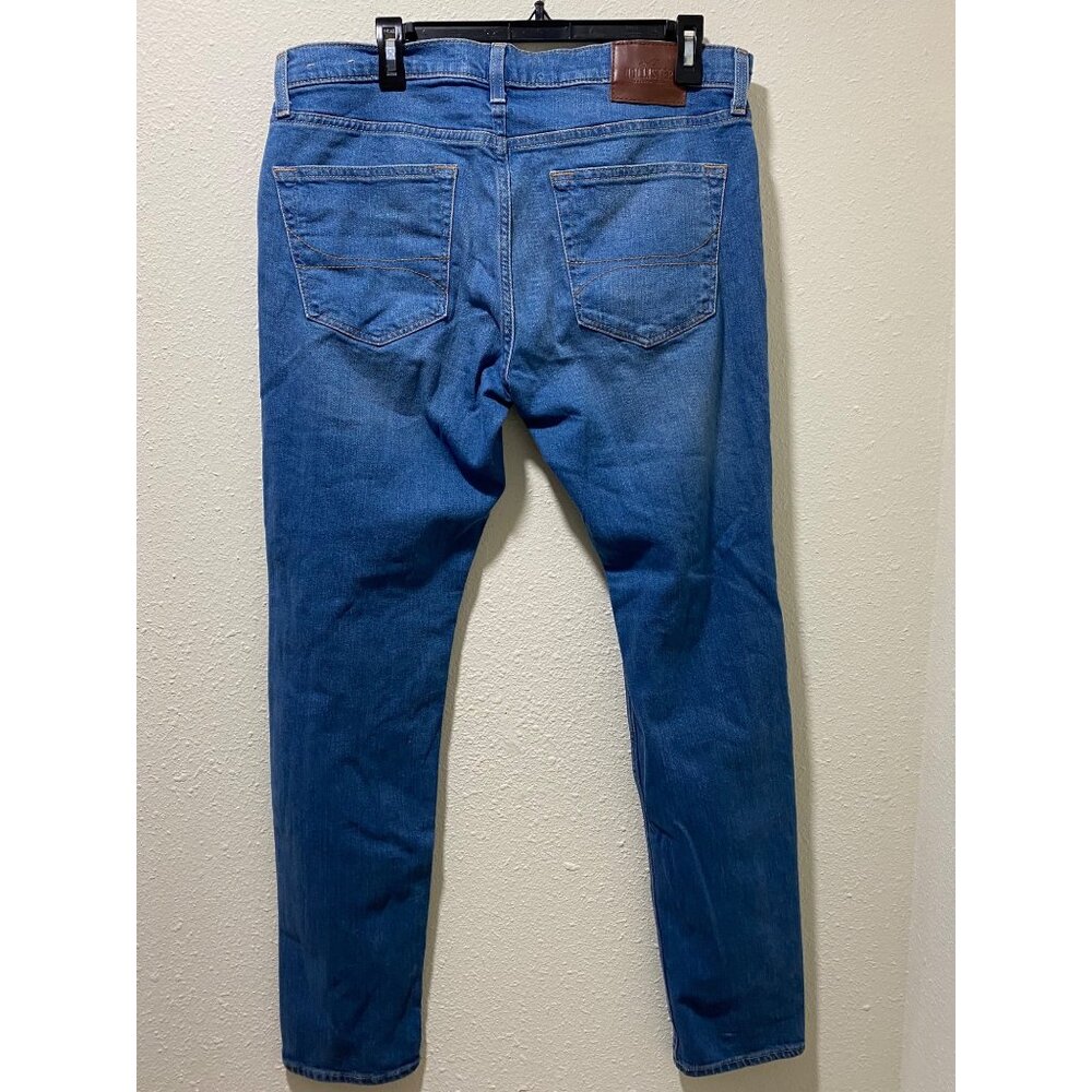 Hollister Epic Flex Super Skinny Jeans Mens 34x32 Blue Distressed Ripped - Picture 8 of 14